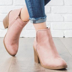 Soda suede dusty pink booties size 7.5